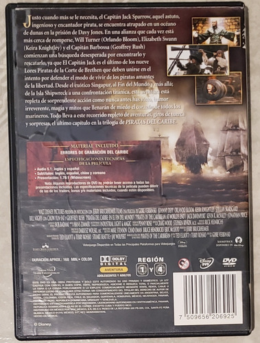 Piratas Del Caribe En El Fin Del Mundo (Usado)