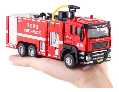 Camión De Bomberos A Escala 1/32, Modelo De Pulverización Y