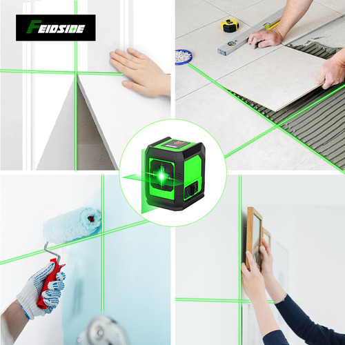 Nível De Laser De 2 Linhas+adaptador+bolsa Com Cordão+base T
