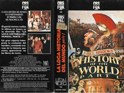 La Loca Historia Del Mundo Vhs Mel Brooks Legal Video