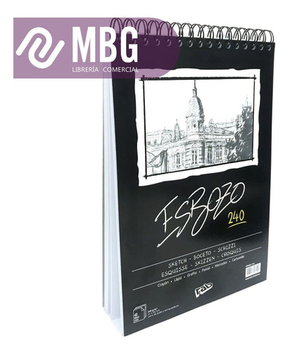 Block Dibujo Esbozo A4 240 Grs 40 Hojas -producto Premium-