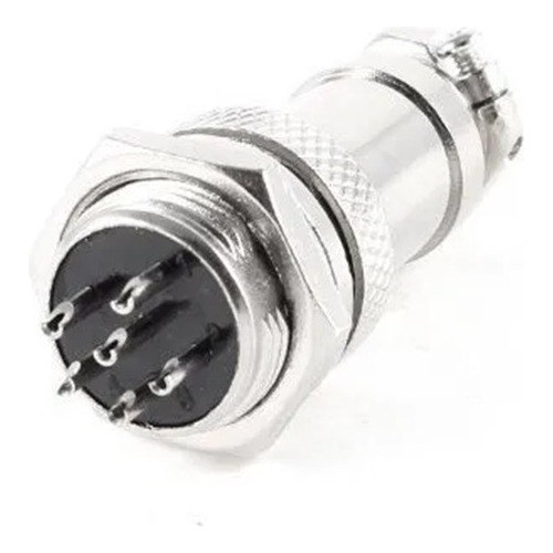 Conector De Aviacion Aviador 6 Pines Gx16 Par Macho Y Hembra