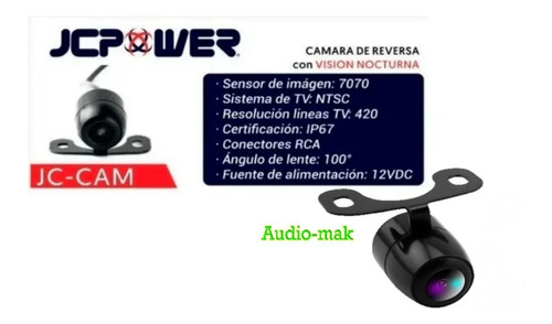 Cámara De Reversa Jc Power Jc-cam Universal Vision Nocturna