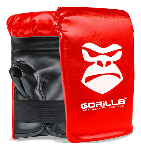 Saco De Pancada 180 Cm + 02 Pares De Luvas Bate-saco Gorilla Cor Preto/vermelho