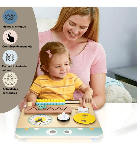 Tablero Sensorial Para Niños Pequeños Montessori Mounstro Li Muticolor