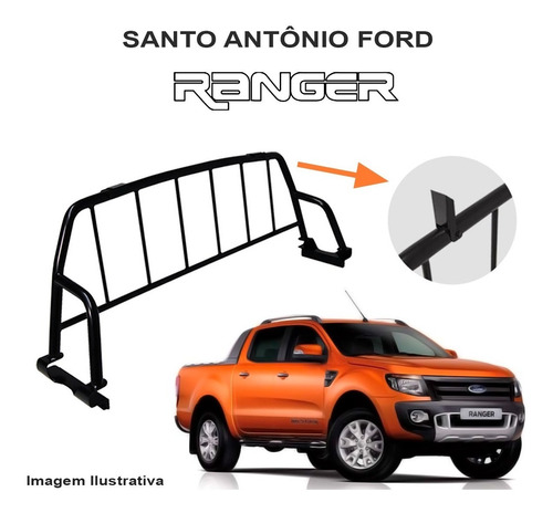 Santo Antônio Ford Ranger 2013 Grade Vidro Vigia Traseiro