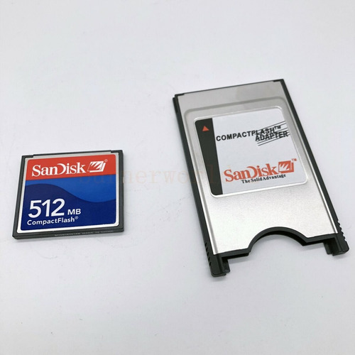 Memoria Cnc Compac Flash Y Adaptador Pcmcia Industrial 512mb