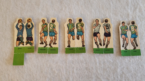Lote 5 Figuritas Cartón Fútbol Jugadores Silueta Crack 1968