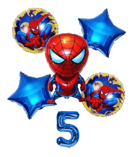 Globos Spiderman Hombre Araña Mas Numero Metalizado