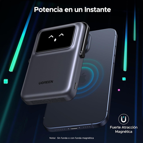 Ugreen Power Bank Inalámbrico 10000mah 20w Pd 7.5w Qi 45327 Color Plateado Plateado