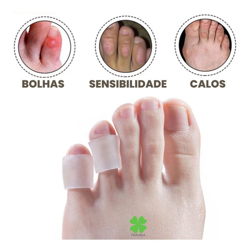 Imagem 2 de 10 de Protetor Corretor Calo Bolha Dedos Pé Silicone Anti Sensibil