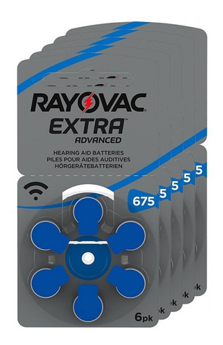 Imagen 1 de 3 de 30 Pilas Audifono Rayovac Extra Advanced Nro 675 Pr44 1,45v