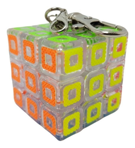 Cubo Rubik Llavero Brains 3x3 Stickerless Traslucido Crystal