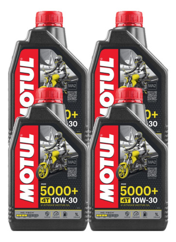 Óleo de motor Motul semi-sintético 10W-30 para moto/quadriciclo de 4 unidades x 1L / 4L