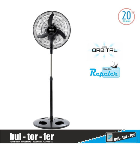 Imagen 4 de 4 de Ventilador De Pie Liliana Vprn20 Con 3 Palas De Plástico 20