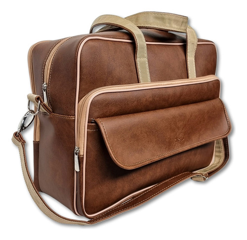 Pasta Executiva Bolsa Ombro Executiva Notebook Maleta Social Cor Marrom Desenho Do Tecido Lisa