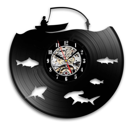 Reloj Corte Laser 1993 Pesca Pescador En Bote Peces