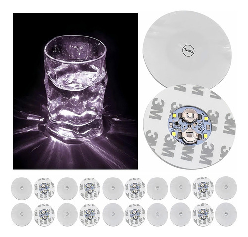 20 Luces Led Pegatinas Para Botellas, Luces Taza Tapete Led