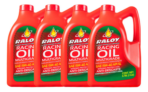 Aceite Raloy Racing Oil Multigrade 15w40 Sl Caja 4 Galones