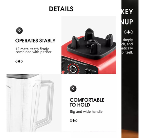 Liquidificador Blender 2 Litros 32.000 Giros/m Alta Rotação