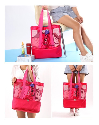 Imagen 5 de 7 de Multifuncional Malla Y Aislante Bolsa Para Picnic Y La Playa