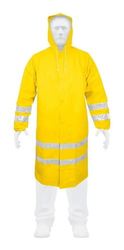 Gabardina Impermeable C/reflejante Talla Med Truper - 17722