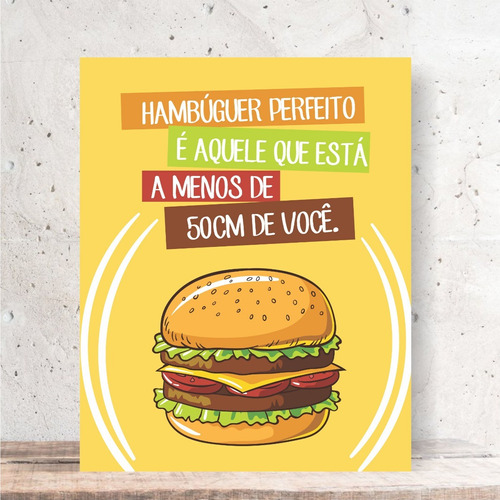 Quadro Decorativo - Hamburguer Perfeito 35 X 28 Cm