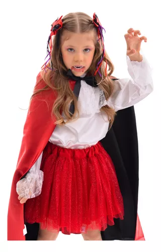 Fantasia Vampiro Feminina Infantil Halloween