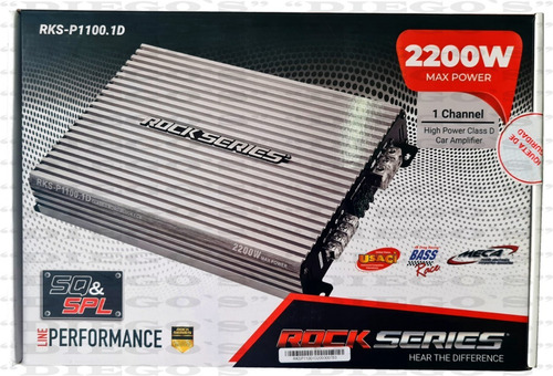 Imagen 1 de 7 de Amplificador Rock Series Rks-p1100.1d 2200w Clase D 1 Canal