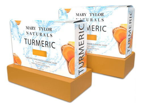 Mary Tylor Naturals Paquete De 2 Jabones De Crcuma, Hechos A