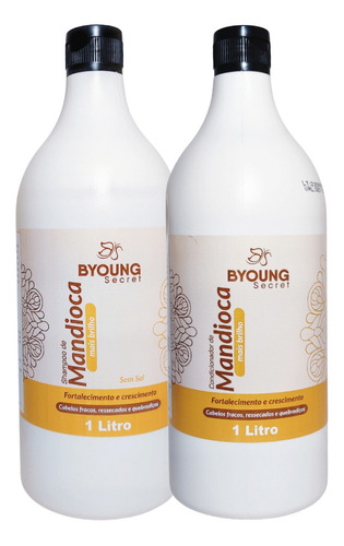  Kit Shampoo E Condicionador De Mandioca Byoung 2x1 Litro