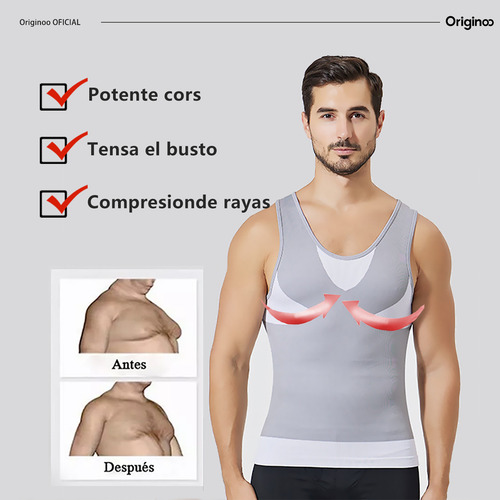2pzs Playeras Faja Playeras Reductora Moldeadora Para Hombre 2*blanco G