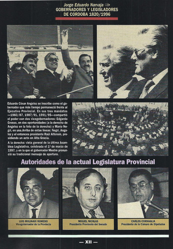 Gobernadores Y Legisladores De Cordoba (1820/1996)