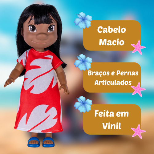Boneca Lilo + Stitch Bonecos Articulados Filme 2025 Disney
