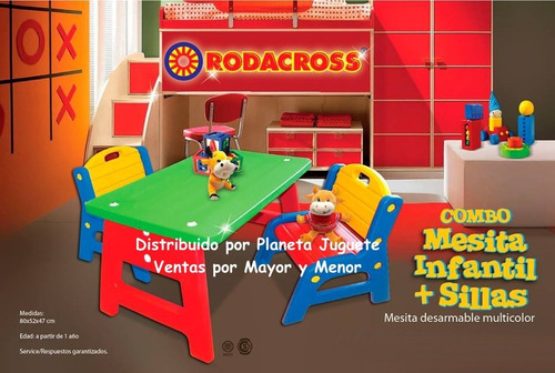 Imagen 8 de 9 de Mesa Y Silla Infantil Rodacross Mesita Y 2 Sillas Planeta