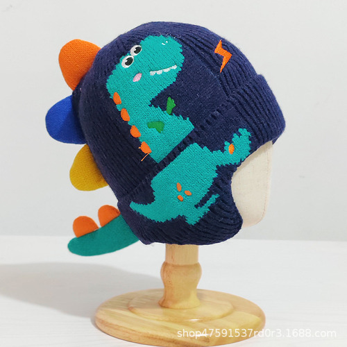 Gorro De Punto Cálido De Dinosaurio Para Bebé De Inviern [u]