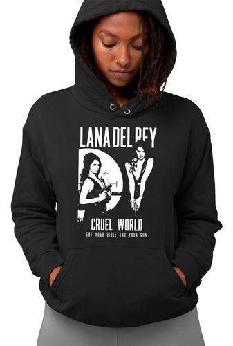 Sudadera Negra Estampada Cruel World Lana Del Rey 