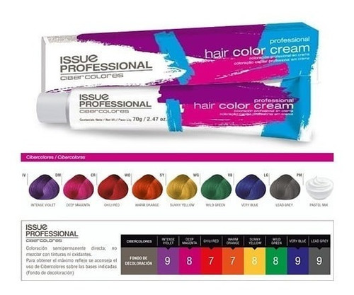 Tintura Issue Professional Cibercolor X70g Todos Los Colores