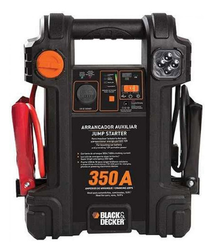 Arrancador 350 Amp Black Decker Puerto Usb 5v Luz Led 12v