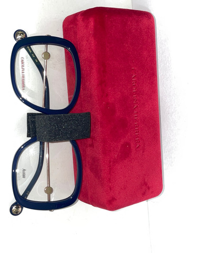 Lentes Carolina Herrera Ch0022 Col Azul Havana Original Azul (Usado)