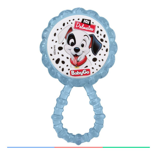 Chocalho Bebê Com Mordedor Infantil 101 Dálmatas Baby Go Cor Azul