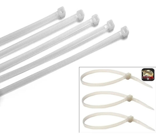 Kit 100 Enforca Gato Abraçadeira Nylon Branca 100 X 2,5 Mm Cor Branco