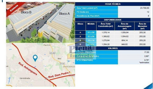 Imagem 8 de 8 de Galpão Industrial Para Locação, Parque Brasil 500, Paulínia. - Ga0043