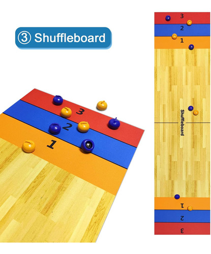Juego De Mesa 3 En 1, Tabla De Tejo Y Bolos, Juego Familiar