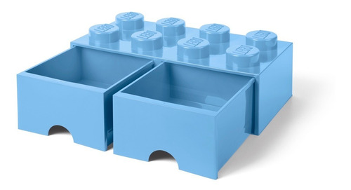 Lego Bloque 2 Cajones Apilable Original Cajonera Light Blue