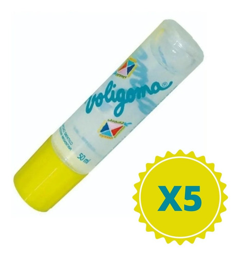 Adhesivo Pegamento Escolar Voligoma Grande 50ml Pack X 5