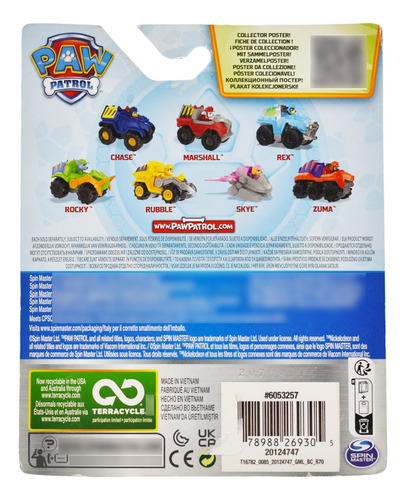 Paw Patrol Chase Dino Rescue True Metal 7cm Spin Master Da