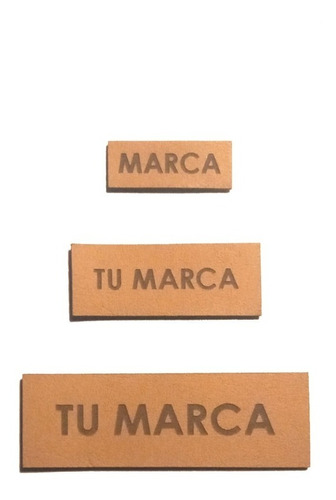 100 Etiquetas Ecocuero 2 X 1 Cm Marron C Corte/grabad Laser