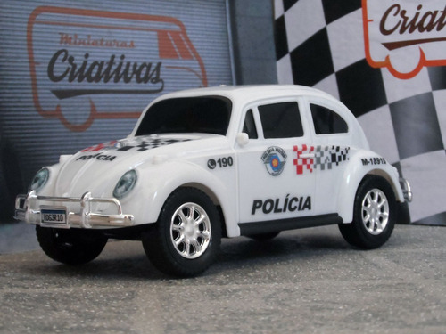Miniatura Viatura Fusca Polícia Militar Pm Sp Atual = 22cm