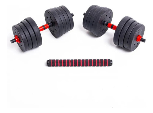 Set De Mancuernas Randers + Barra + 25kg Ejercicios Crossfit